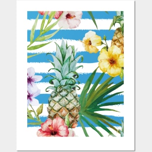 Tropical floral pattern Posters and Art